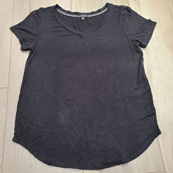 Basic V-Neck Black Tee Women's XS - Picture 2 of 4
